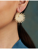 Ivory Pearl Palm Leaf Earrings