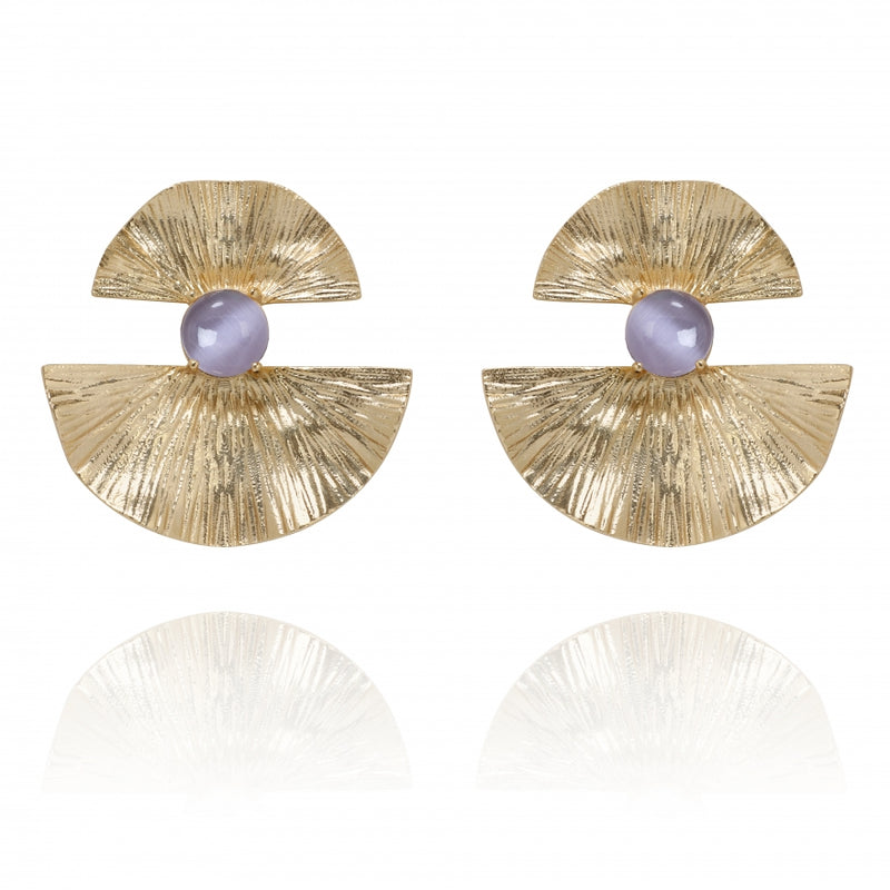 Mauve Fan Earrings
