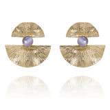Mauve Fan Earrings
