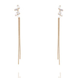 Baguette Zirconia  Glamrock Tassel Earrings