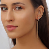 Baguette Zirconia  Glamrock Tassel Earrings