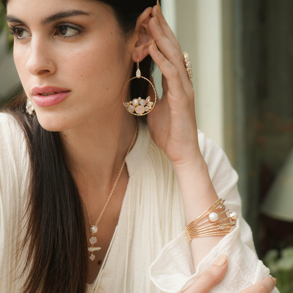 Ivory sales hoop earrings