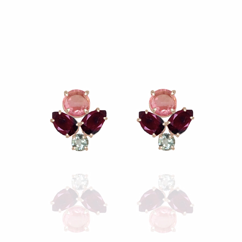 Rouge 4 Stone Cluster Studs
