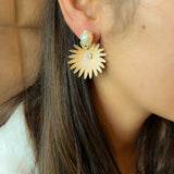 Palm Leaf Pearl Earrings