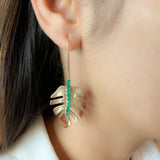Latarra Green Leaf Earrings