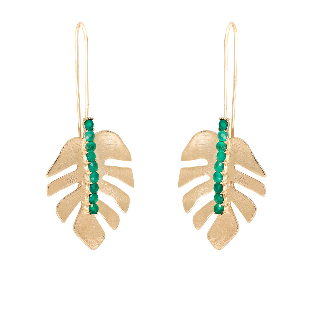 Latarra Green Leaf Earrings