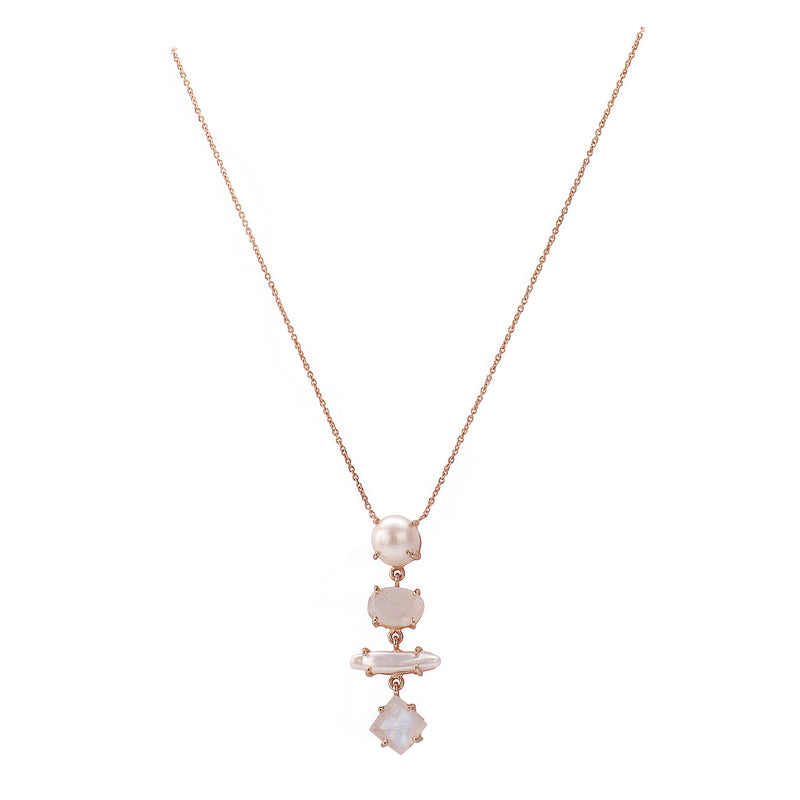 Ivory 4 Stone Drop Necklace