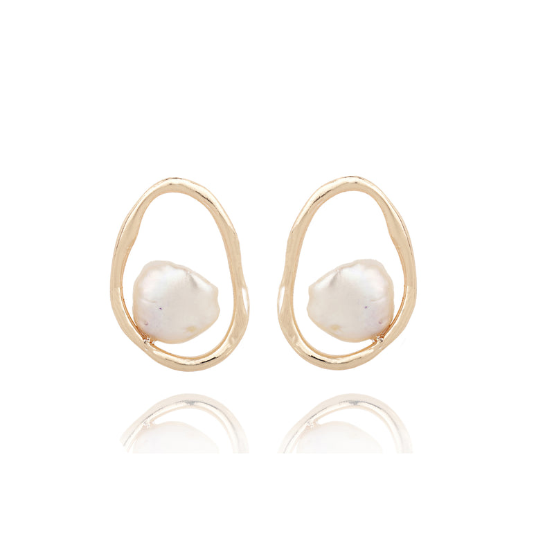 Grecian Goddess Pearl Studs