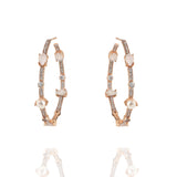 Pave Gemstone Hoops